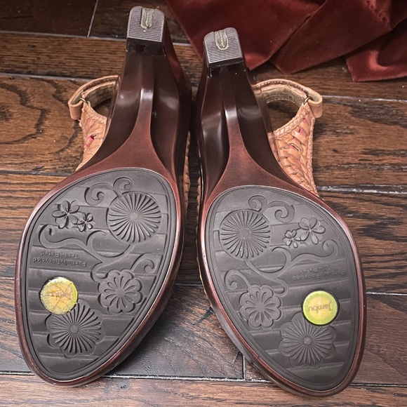 Jambu 'Sonya' Genuine Leather Slingback Open Toe Sandal - Brown/Pink - 7 - Picture 5 of 9